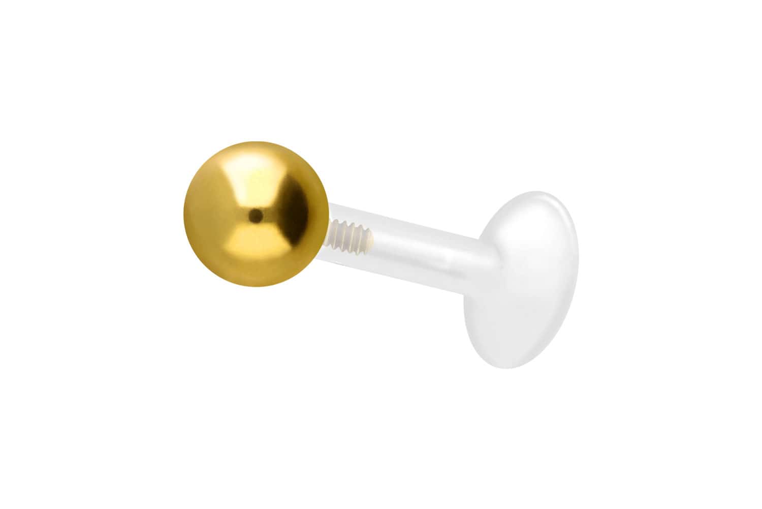 PTFE Labret mit Innengewinde + Titan-Aufsatz KUGEL